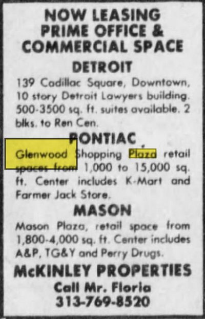 Glenwood Plaza - Dec 1979 Ad
